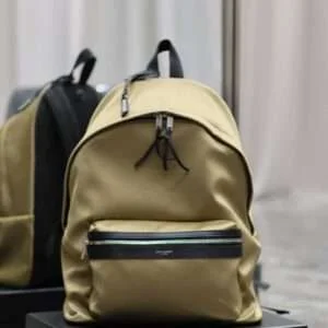 Replica Saint Laurent YSL Canvas City Backpack Green