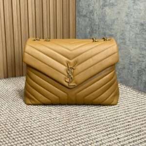 Replica Saint Laurent YSL Calfskin Y Quilted Monogram Loulou Chain Satchel Shoulder Bag