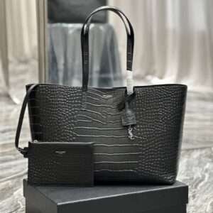 Replica Saint Laurent YSL Calfskin Crocodile Embossed Tote Shopping Bag