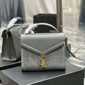 Replica Saint Laurent YSL Cassandra Suede Leather Top Handle Shoulder Bag