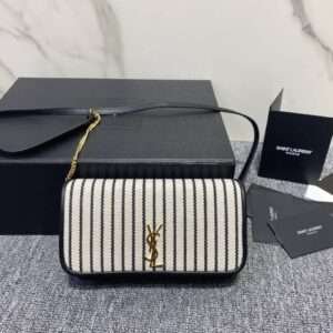 Replica Saint Laurent YSL Canvas Striped Phone Holder Crossbody Bag