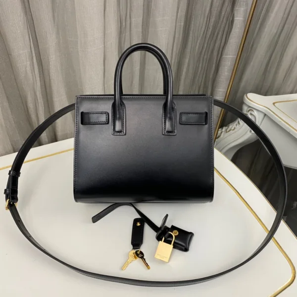 Ysl Nano Sac De Jour Black Smooth Leather Gold-tone Metal
