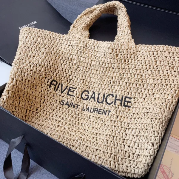 Saint Laurent Rive Gauche Linen Tote Bag