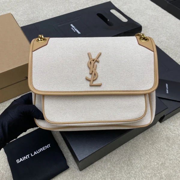 Yves Saint Laurent YSL Niki Bag Natural Canvas