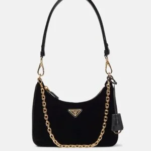 Re-Edition Small velvet shoulder bag