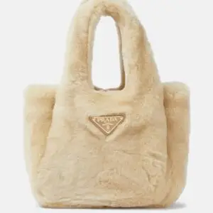 Mini shearling tote bag