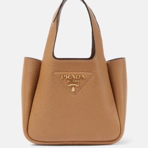 Mini leather tote bag