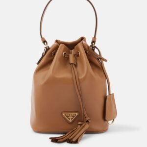 Small leather bucket bag