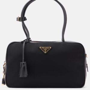 Re-nylon leather shoulder bag