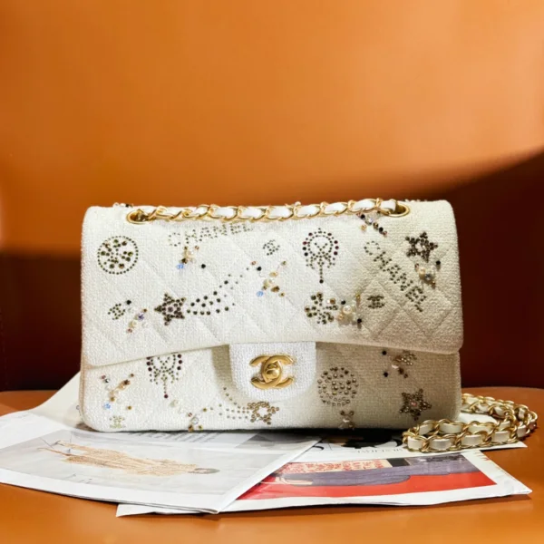 Chanel Flap Bag Leather Bag with Gold Hardware