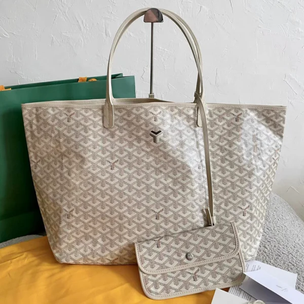 GOYARD Goyardine Saint Louis Claire Voie GM White Yellow