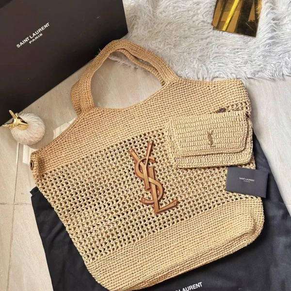 YSL Saint Laurent Icare Maxi raffia tote bag