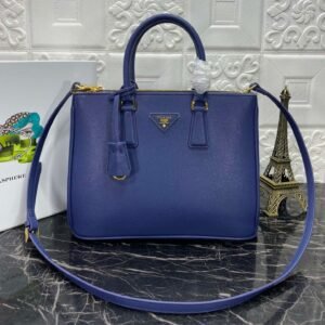 PRA GALLERIA 32 BAG IN NAVY BLUE SAFFIANO LEATHER