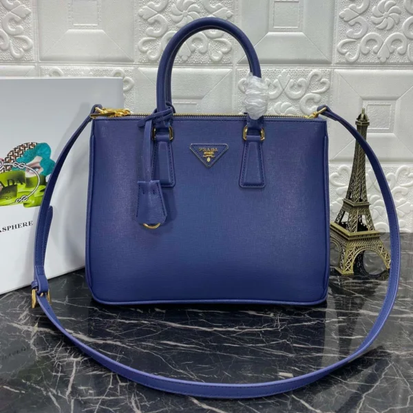 PRA GALLERIA 32 BAG IN NAVY BLUE SAFFIANO LEATHER
