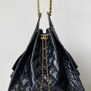 Chanel 25 large handbag, Grained calfskin & gold-tone