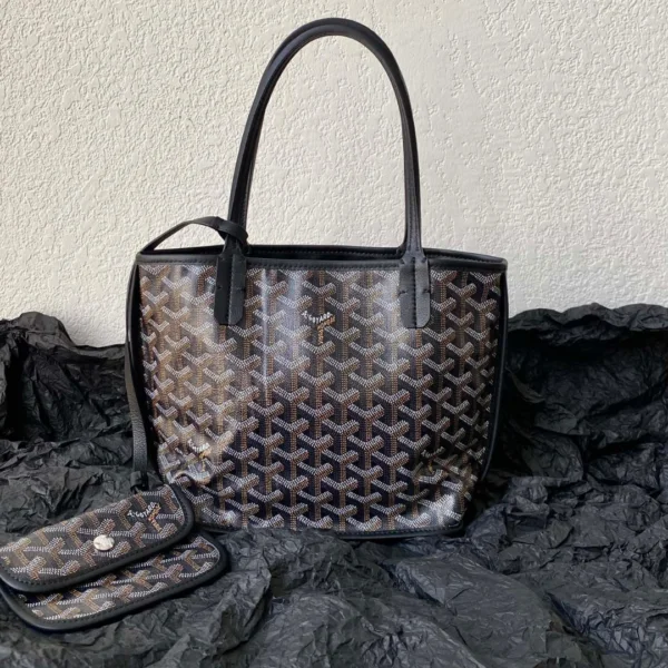 GOYARD Goyardine Reversible Mini Anjou Black 1661918