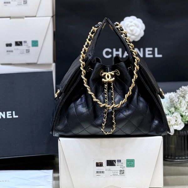 CHANEL 25 SMALL BLACK CAVIAR GOLD HARDWARE