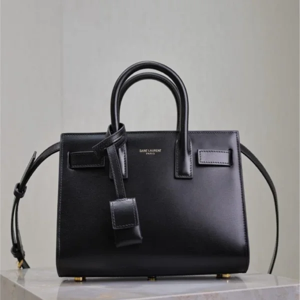 YSL SAC DE JOUR GOLD BLACK GRAIN LEATHER