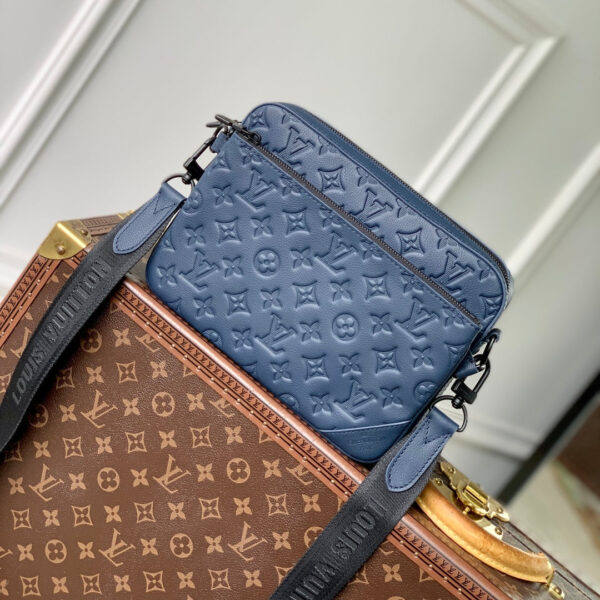LV TRIO MESSENGER 25 IN BLUE MONOGRAM SHADOW CALFSKIN