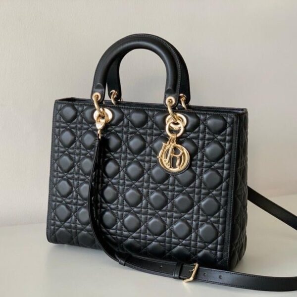 Dior Lady Black Gold Hardware (Large size)