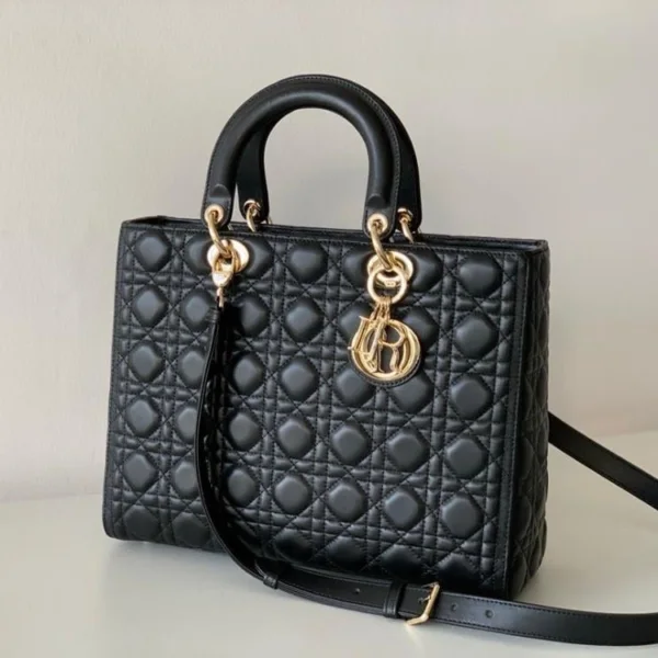 Dior Lady Black Gold Hardware (Large size)