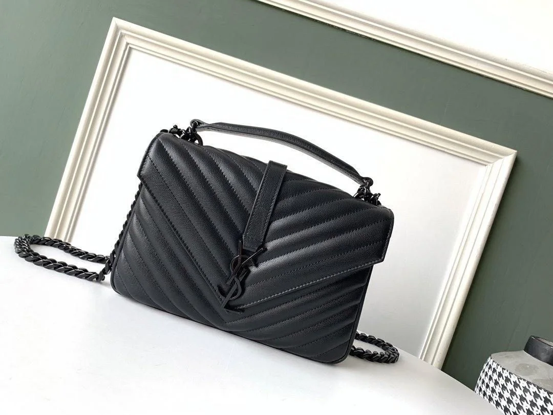 YSL College Medium Quilted Leather Bag