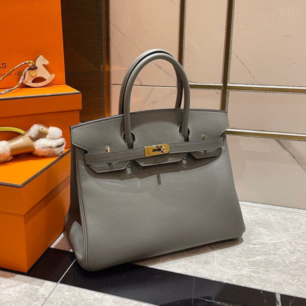 HN 30CM GREY SWIFT LEATHER GOLD HARDWARE