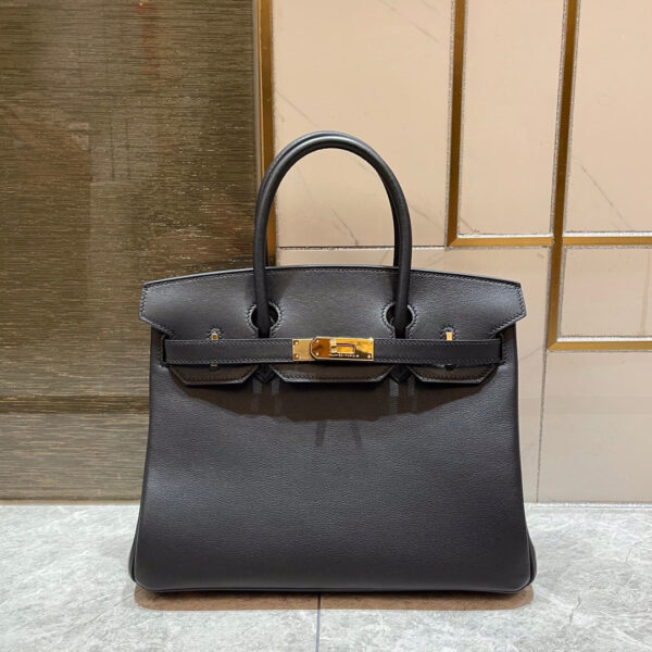 HN 30CM BLACK SWIFT LEATHER GOLD HARDWARE