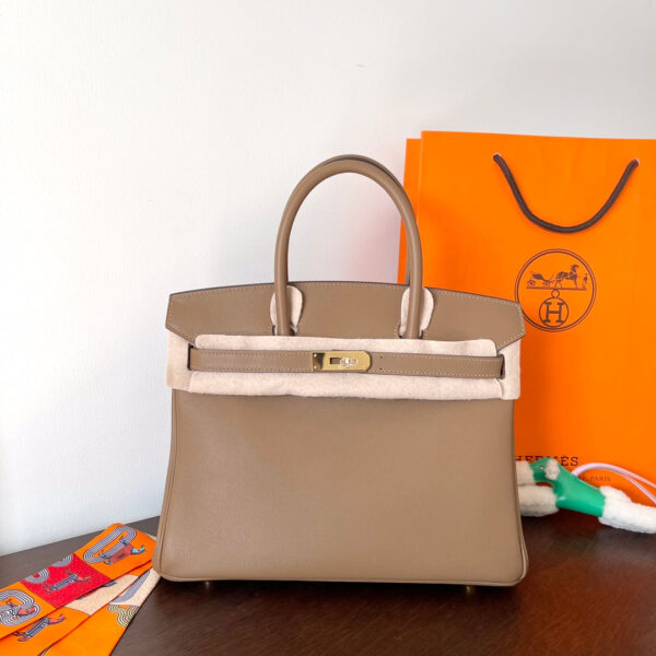 HN 30CM BEIGE SWIFT LEATHER GOLD HARDWARE