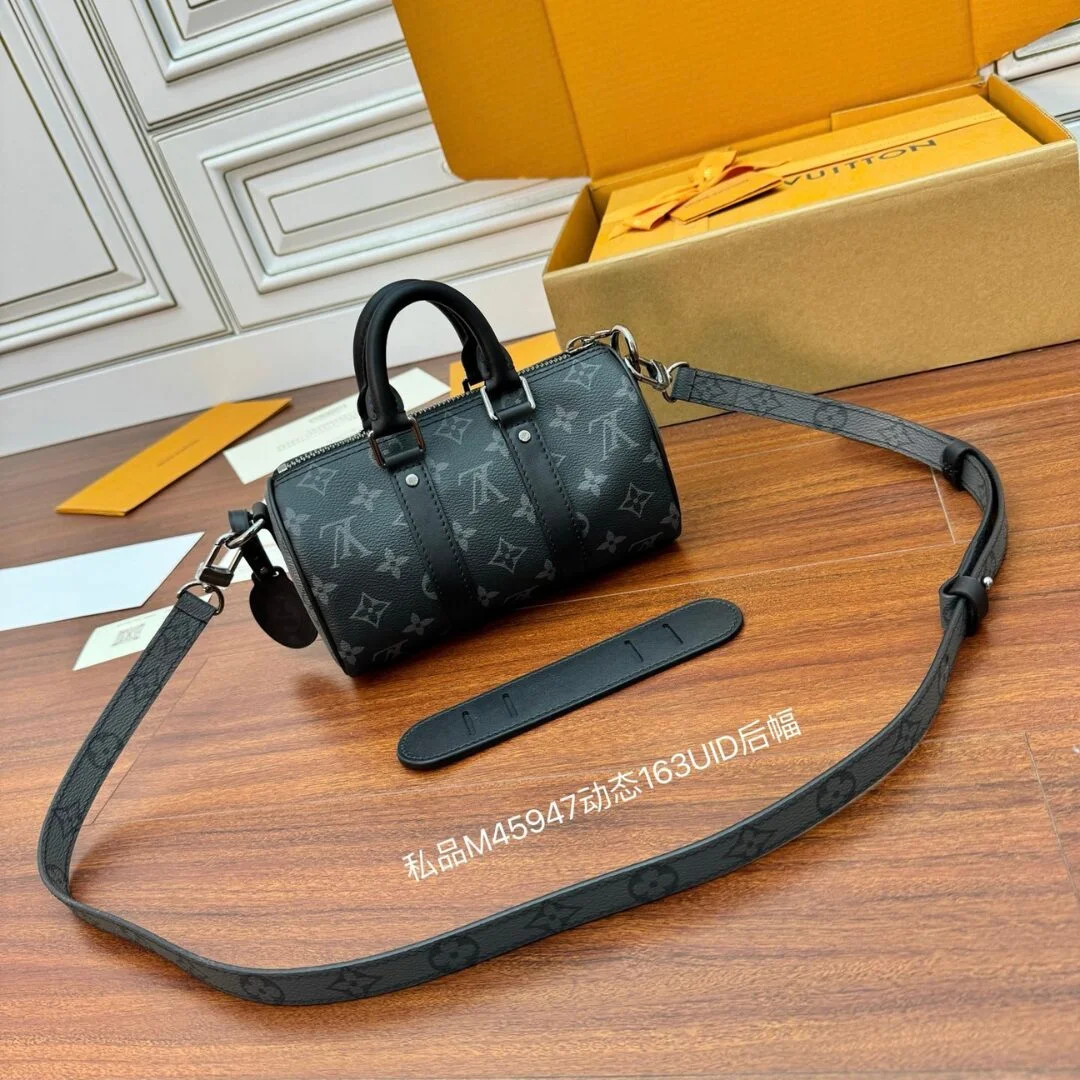Louis Vuitton Keepall Bandoulière 25 Bag in Monogram Eclipse