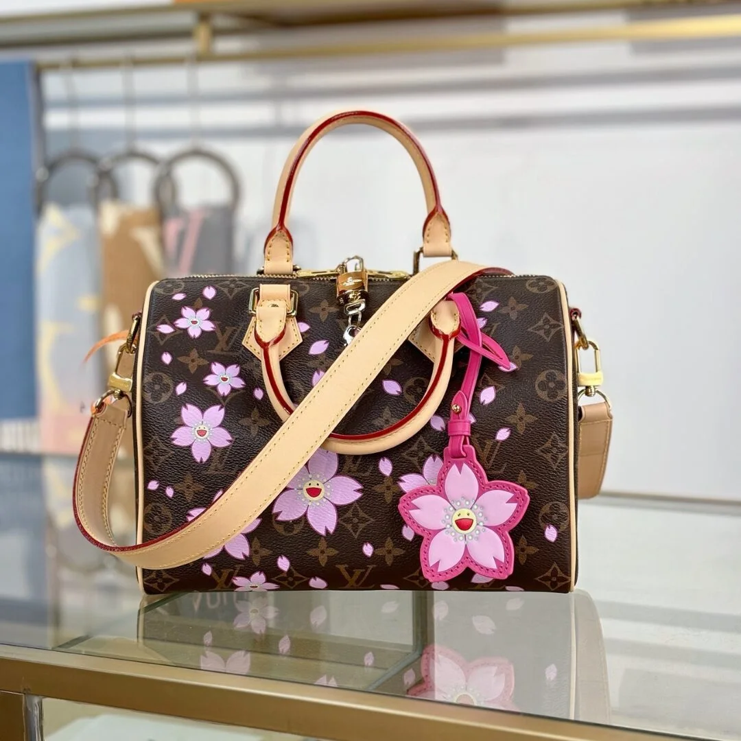 Louis Vuitton x Takashi Murakami Monogram Cherry Blossom Speedy Bandoulière 25