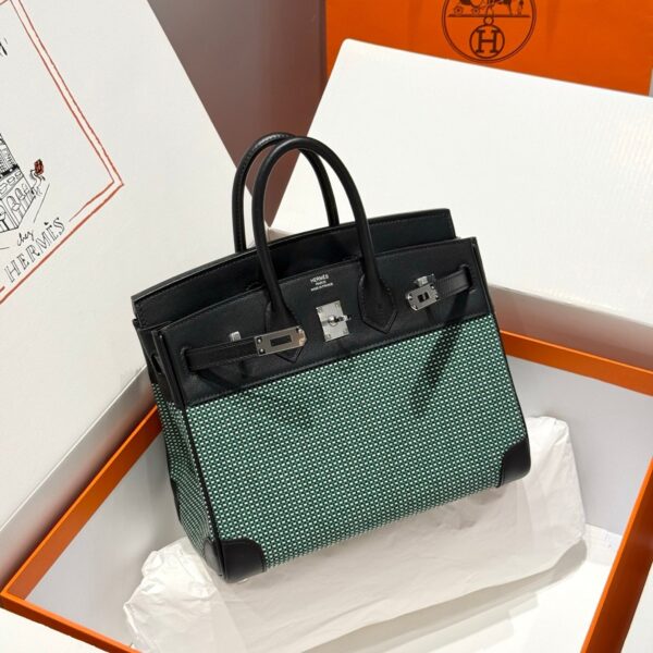 HN 25CM IN BLACK SWIFT BLACK/MINT/BLANC TOILE CANVAS (CUSTOM-MADE)