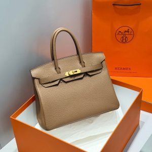 HERMES BIRKIN 30 IN COFFEE GOLD HARDWARE