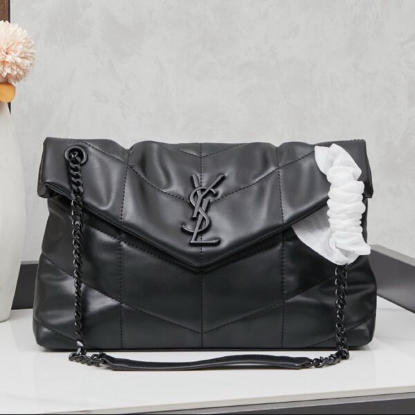 Saint Laurent Puffer Loulou medium shoulder bag in black