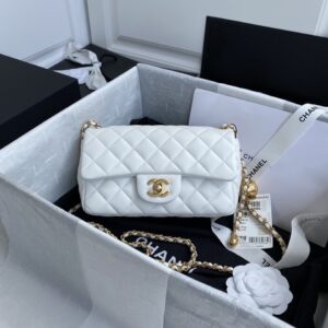 Chanel White Pearl Crush Mini Flap Bag