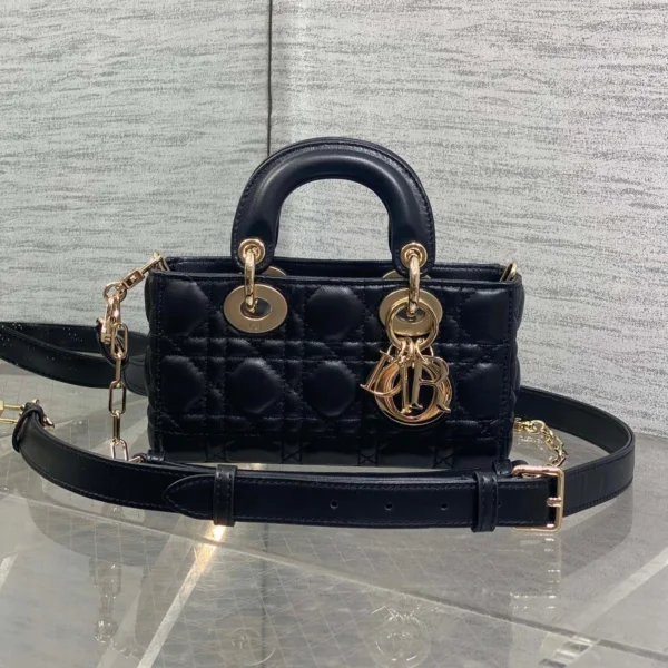 DIOR 25S MICRO LADY D-JOY 19 IN BLACK GOLD HARDWARE