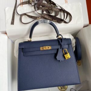 Hermes Kelly 25 Sellier Navy Epsom