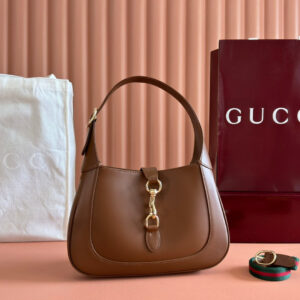 Jackie Small Shoulder Bag Brown Leathe