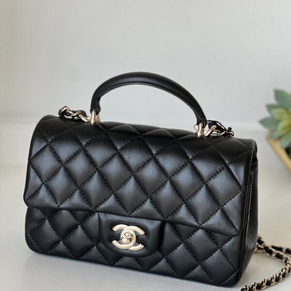 Chanel Mini Rectangular Top Handle Black