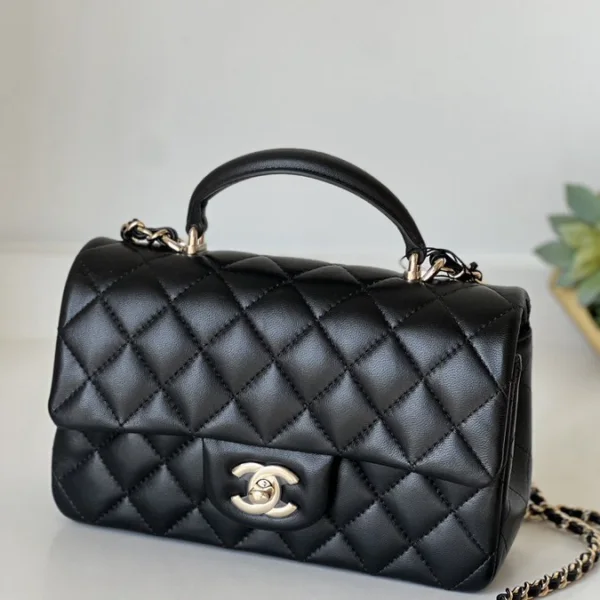 Chanel Mini Rectangular Top Handle Black