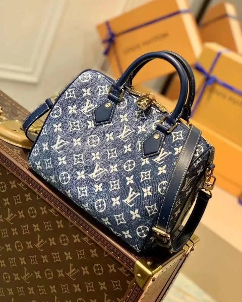 Louis Vuitton Blue Monogram Denim Jacquard Speedy 25