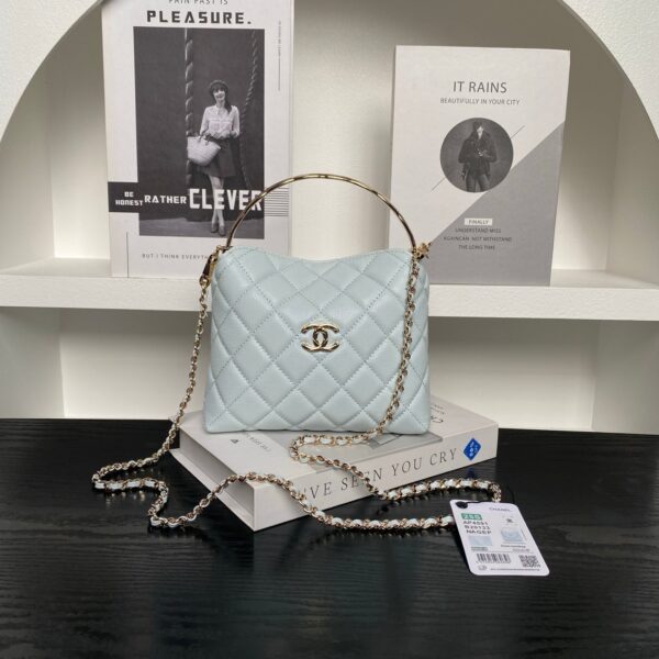 Chanel Small Hobo Bag in light blue quilted calfskin