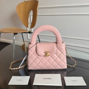 CHANEL KELLY BAG 19 IN LIGHT PINK CALFSKIN GOLD HARDWARE