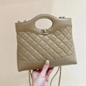 Chanel Calfskin Suede Quilted Mini 31 Shopping Bag