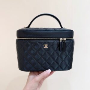 Chanel Quilted Caviar Leather Vanity Case
