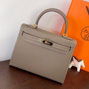 Hermès Kelly 25 Sellier handbag in Etoupe Epsom