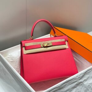 HERMES KELLY 28CM IN ROSE EPSOM GOLD HARDWARE