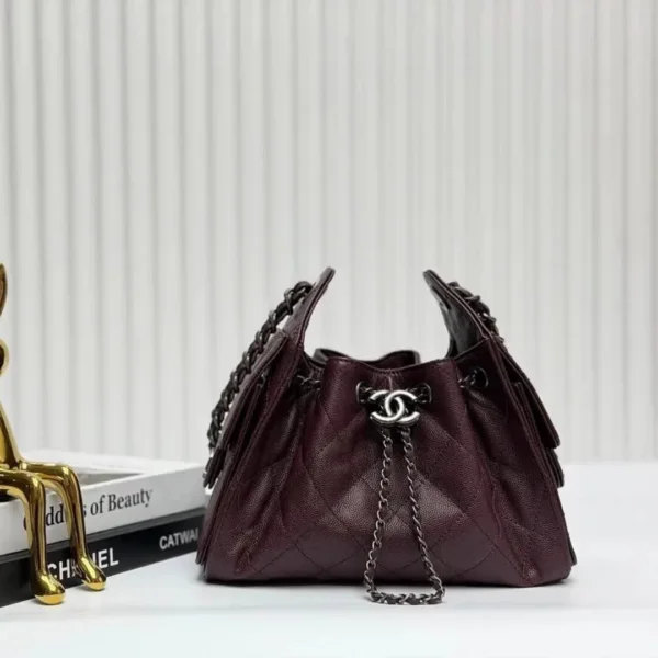 Chanel 25 Mini Burgundy Sliver Hardware