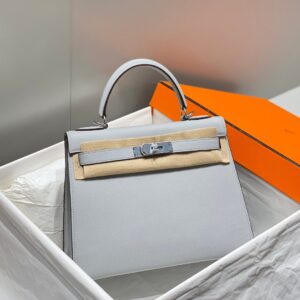 HERMES KELLY 28CM IN GRIS PERLE EPSOM CALFSKIN PALLADIUM HARDWARE