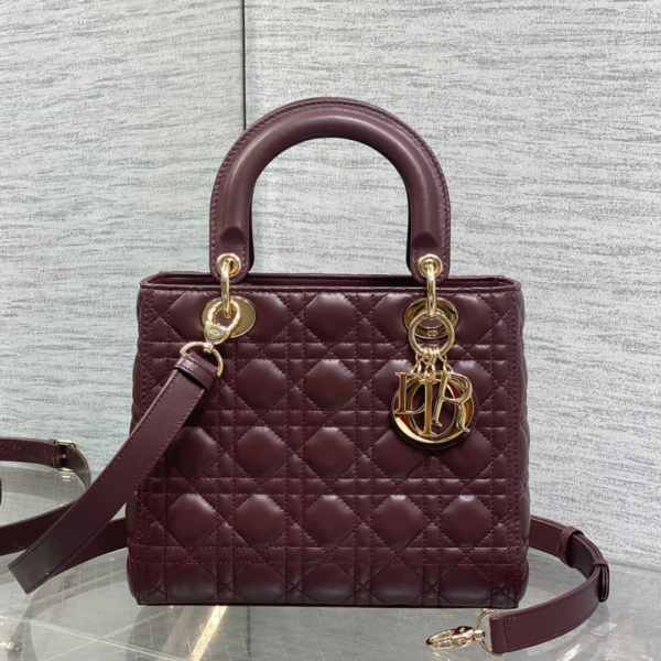 Christian Dior Small Lady Dior bag in Burgundy